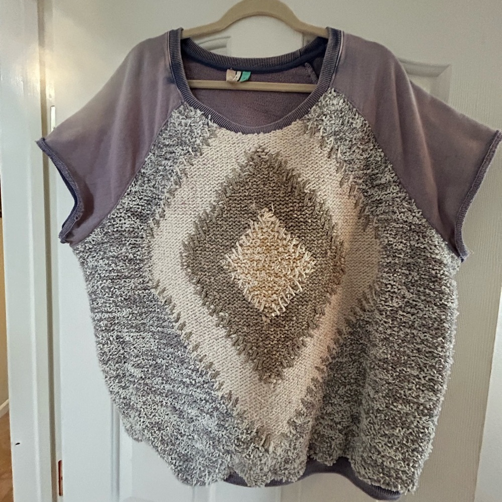 Purple  Sweatshirt with Cuffed Sleeves